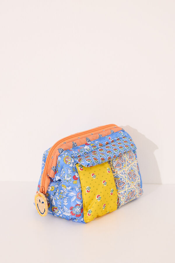 Womensecret Neceser mediano de patchwork Smiley azul