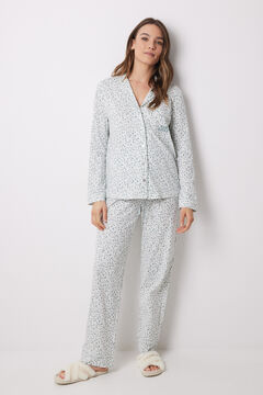 Womensecret Pijama camisera larga 100% algodón animal print  verde