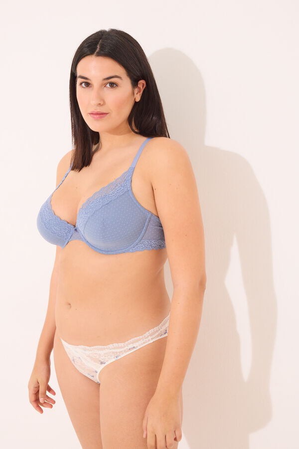 Womensecret BEAUTIFUL brasier clásico relleno tul plumetí azul azul
