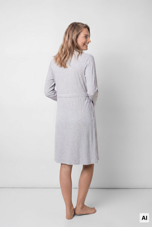 Women'secret Bata midi con cintur&oacute;n gris gris