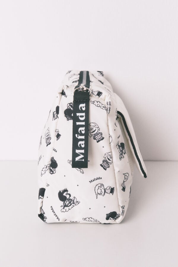 Women'secret Neceser grande de nylon blanco Mafalda marfil