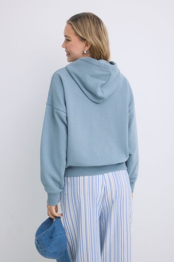 Womensecret Sudadera capucha felpa algodón gris gris