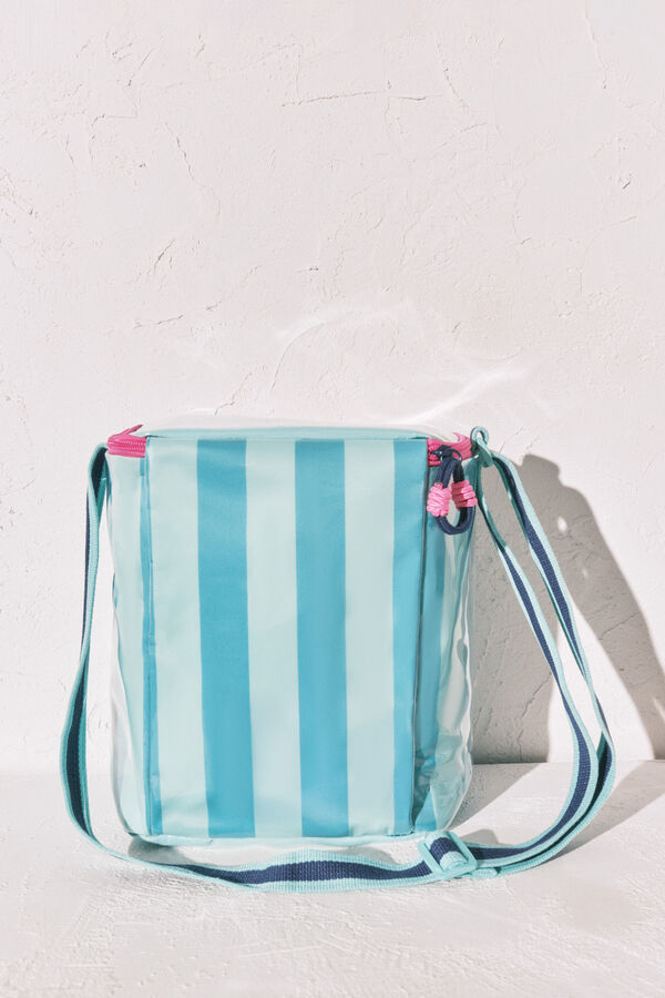 Women'secret Bolsa refrigerante de rayas azul verde