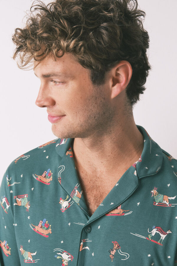 Women'secret Camisa de pijama (de hombre) para perros 100% algodón verde