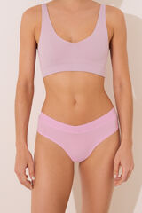 Womensecret Panty ancha brasileña fruncida de color rosa rosa