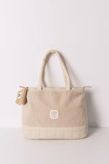 Women'secret Bolsa grande beige acolchado de Snoopy, bolsa gris