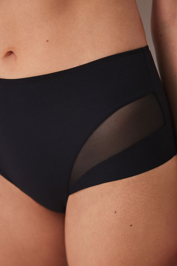 Womensecret Panty reductor alto negro encaje negro