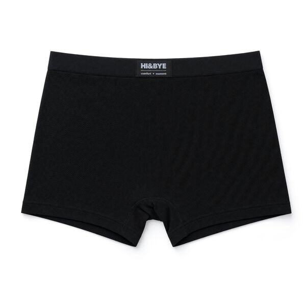 HI&BYE Panty b&oacute;xer sin costuras de canal&eacute; con logo negro negro