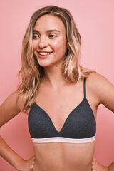 HI&BYE Brasier triangular con relleno gris gris