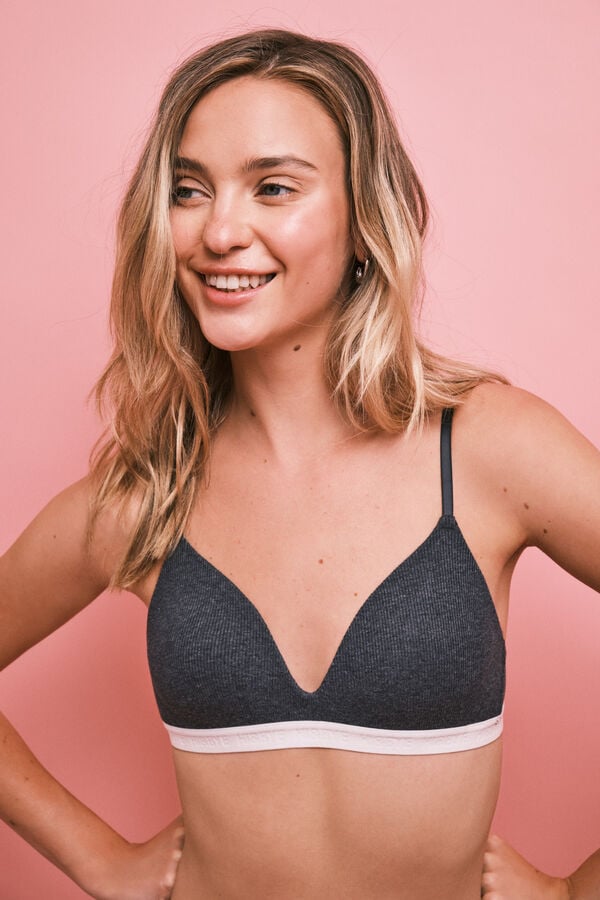 HI&BYE Brasier triangular con relleno gris gris