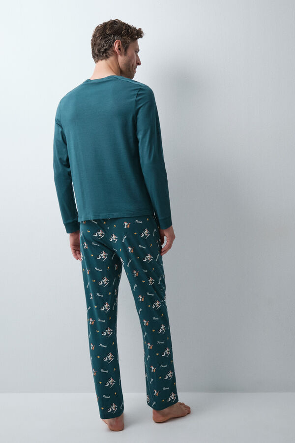 Women'secret Pijama larga de algod&oacute;n Snoopy azul azul