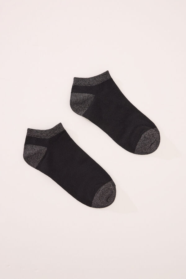 Womensecret Calcetines cortos negros lurex negro