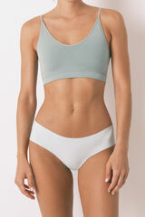 Womensecret Panty clásica de microfibra con encaje verde verde