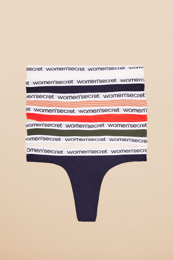 Womensecret Pack 7 tangas algodón logo estampado