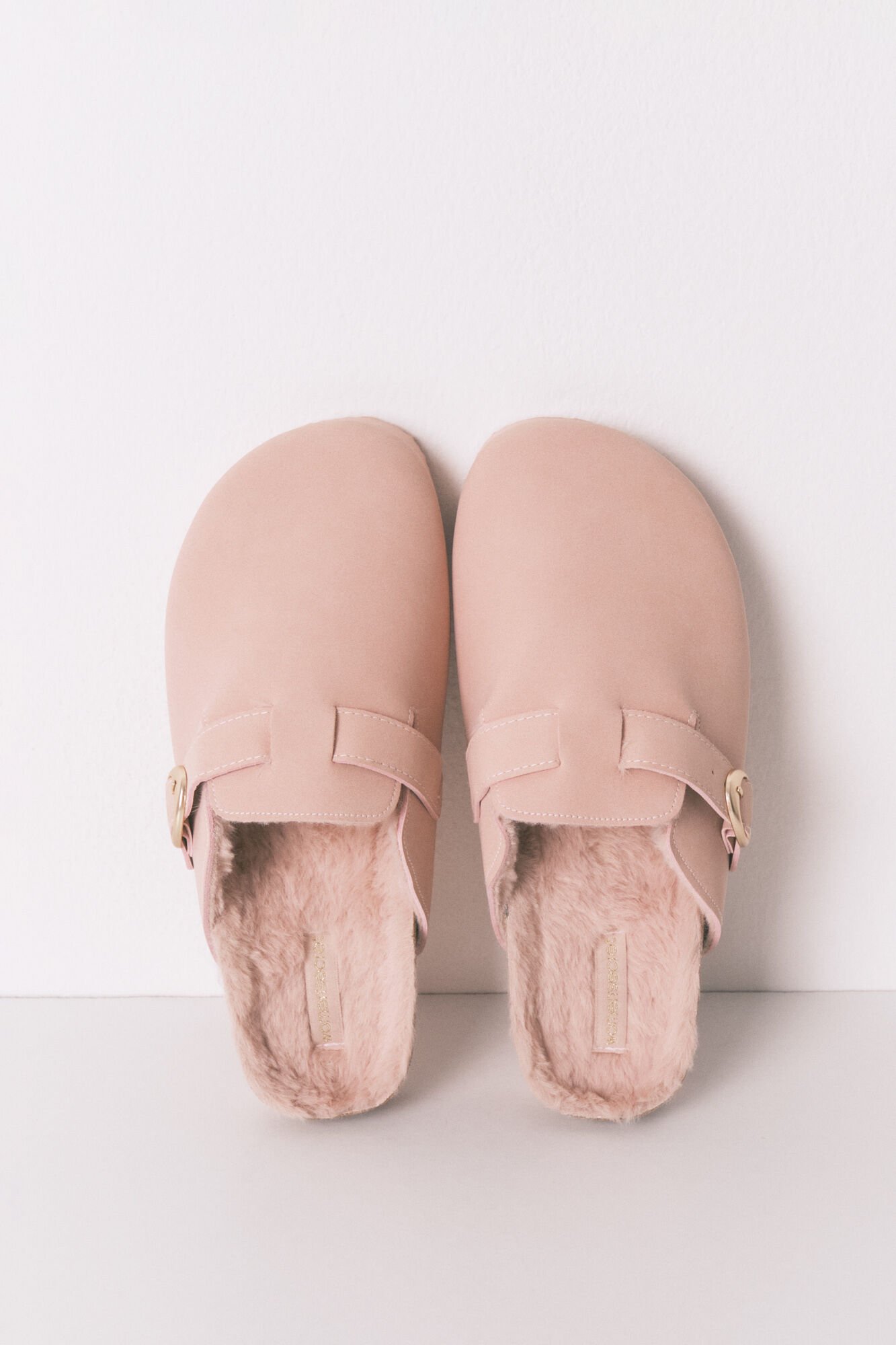 Women'secret Pantuflas para casa de piel rosa