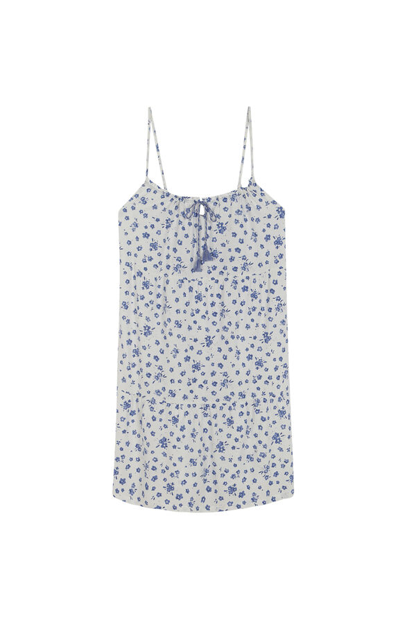 Womensecret Vestido midi blanco con flores blanco