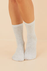 Womensecret Pack 3 calcetines algodón textura gris gris