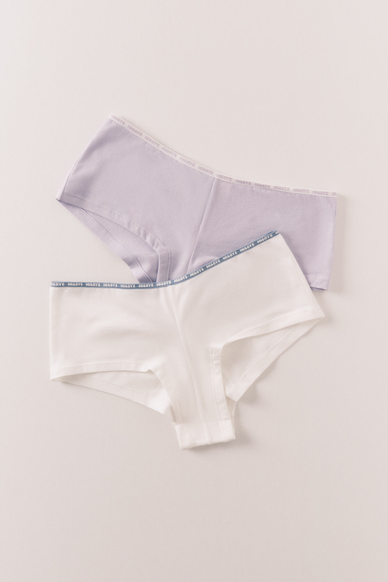 HI&BYE Pack de 2 panties b&oacute;xer morado y blanco