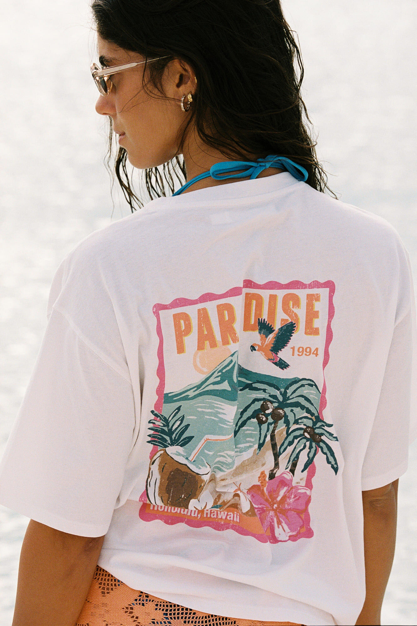 Women'secret Playera oversize de algod&oacute;n blanca