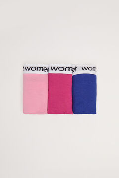Womensecret Pack 3 tangas algodón logo rosa