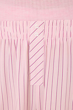 Womensecret Pijama de viscosa acanalada con rayas rosas rosa