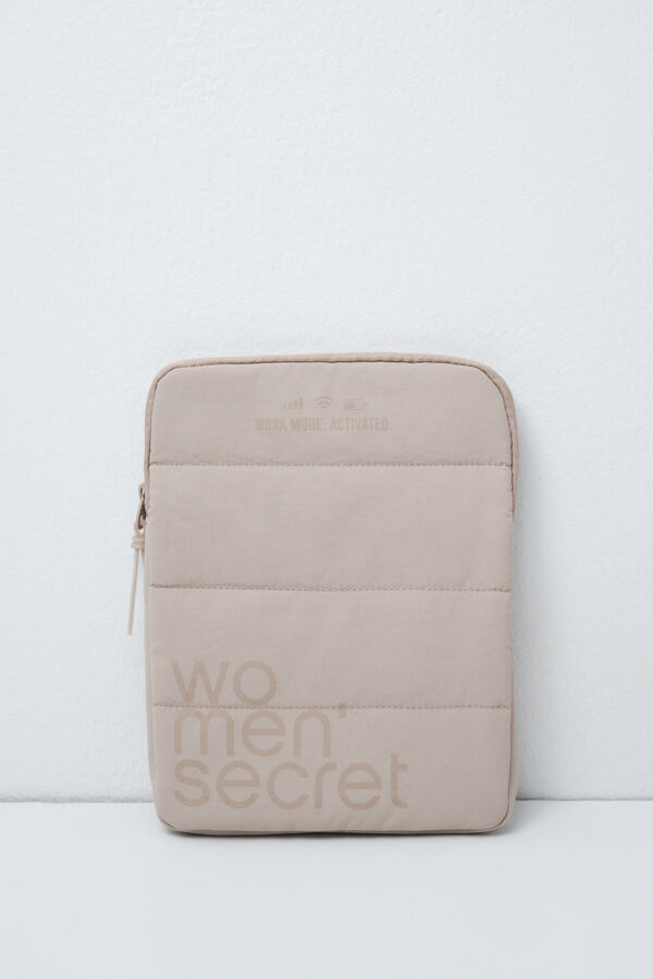 Women'secret Funda tablet acolchada beige caf&eacute;