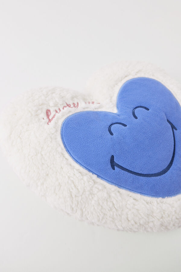 Womensecret Cojín corazón blanco Smiley marfil