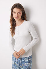 Womensecret Pijama larga algodón gris paisaje gris