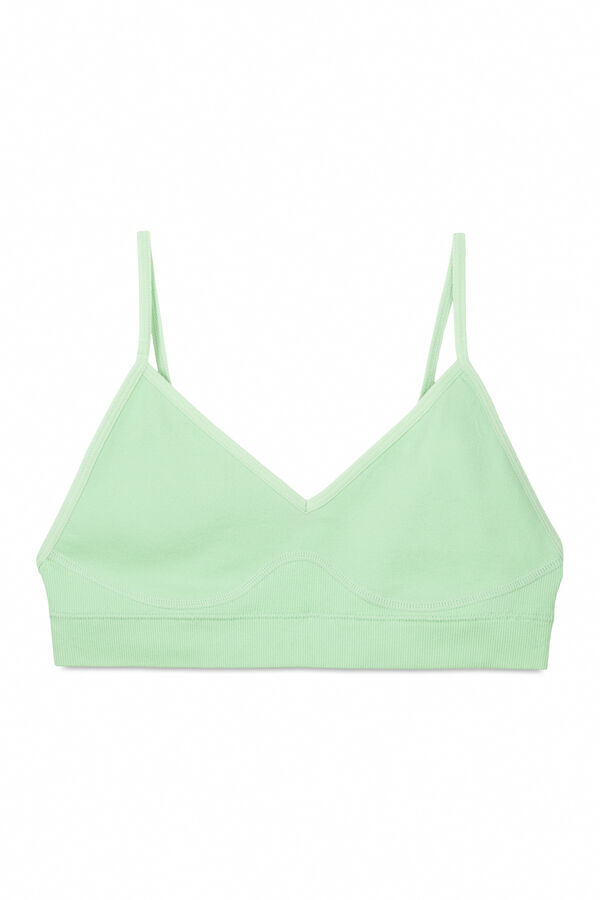 Womensecret Sujetador top relleno verde copas extraíbles verde