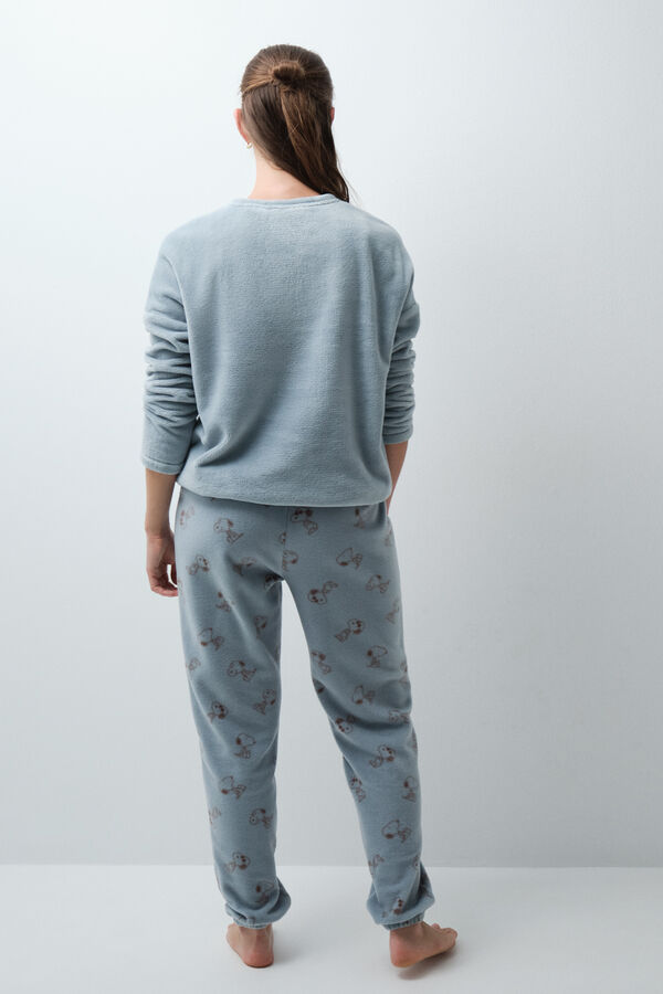 Women'secret Pijama larga Snoopy polar azul