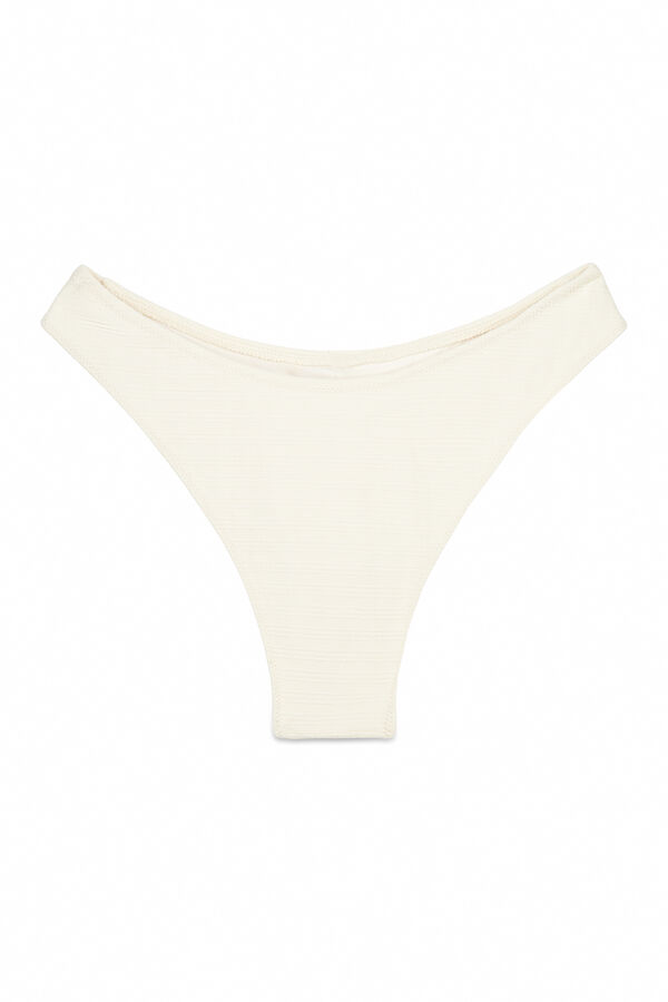Womensecret Panty de bikini brasileña de tejido blanca marfil