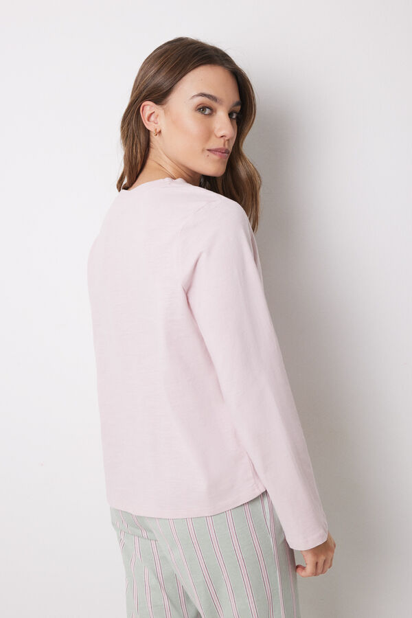 Womensecret Playera manga larga 100% algodón rosa rosa