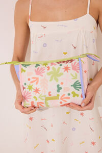 Womensecret Neceser mediano con hojas multicolor estampado