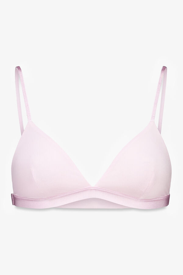 HI&BYE Brasier triangular de microfibra con purpurina rosa rosa