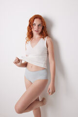 Womensecret Panty alto clásico algodón azul  verde