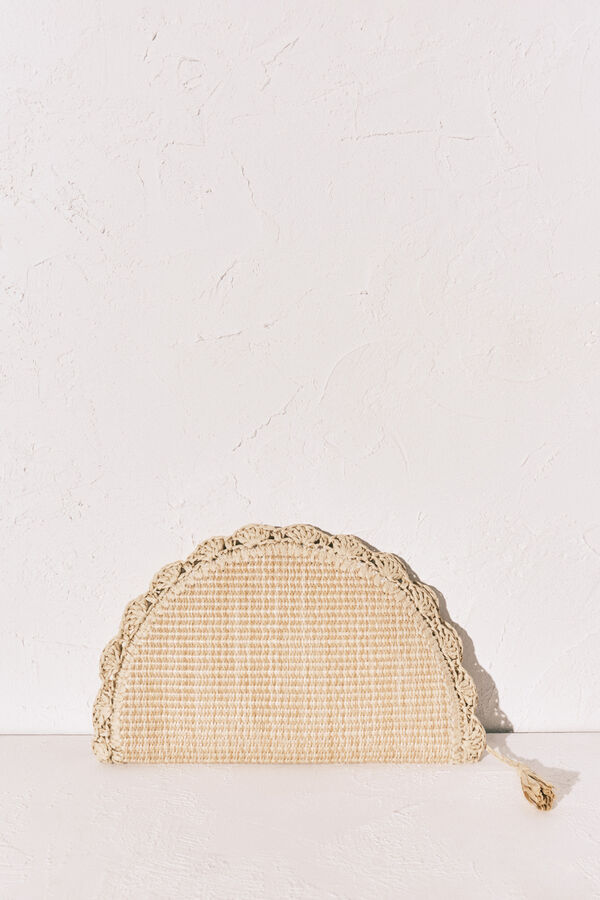 Women'secret Neceser de rafia bolsa de mano caf&eacute;