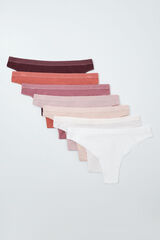 Women'secret Pack 7 bragas brasile&ntilde;a algod&oacute;n lisas logo blanco