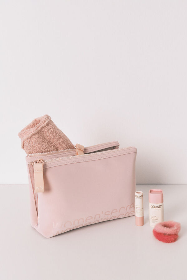 Womensecret Neceser de goma rosa mediano rosa