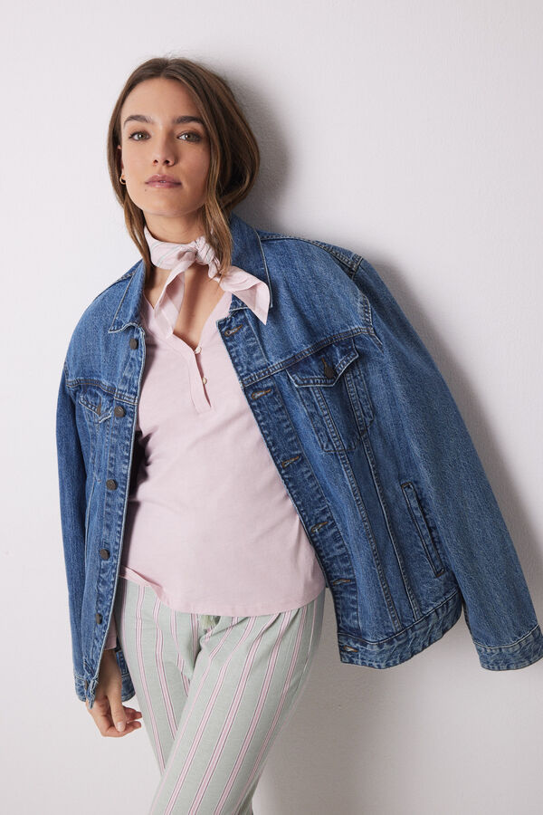 Womensecret Playera manga larga 100% algodón rosa rosa