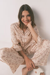 Womensecret Pijama camisera de satén rosa rosa