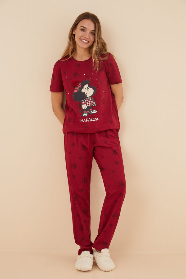 Womensecret Pijama 100% algodón Mafalda rojo rojo