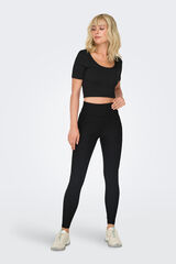 Only Play Leggings de cintura alta y bolsillo lateral negro