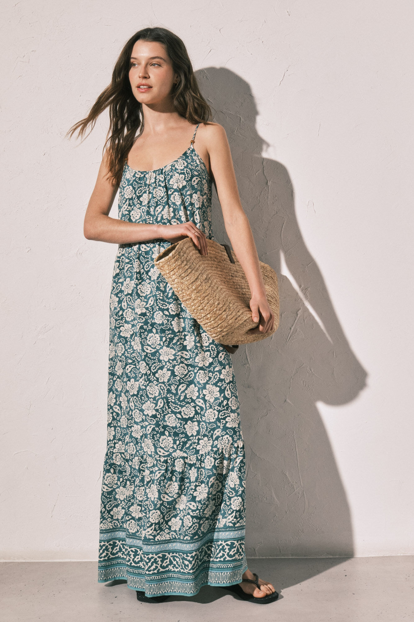 Women'secret Vestido largo de tirantes estampado boho