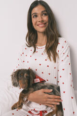 Women'secret Bandana para perro con estampado de corazones roja rojo