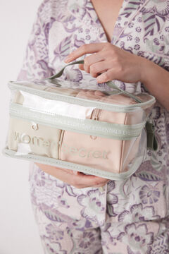 Womensecret Pack 2 neceseres pequeños rosa y beige estampado