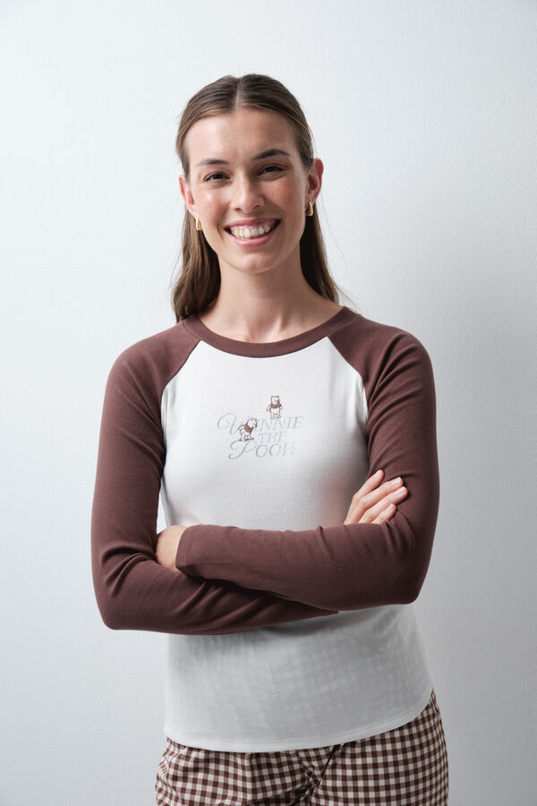 Women'secret Pijama larga de algod&oacute;n Winnie The Pooh caf&eacute;