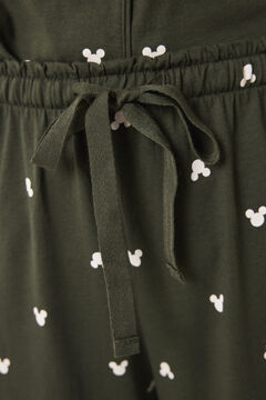 Womensecret Pijama camisera de algodón con logo de Mickey Mouse kaki