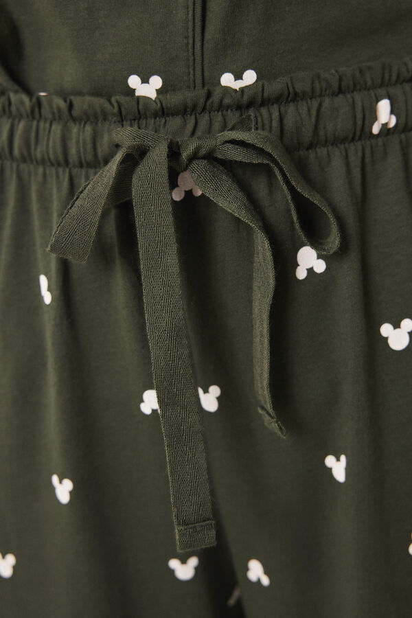 Womensecret Pijama camisera de algodón con logo de Mickey Mouse kaki