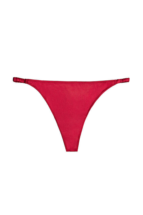 Womensecret Tanga satén plumetí rojo rojo