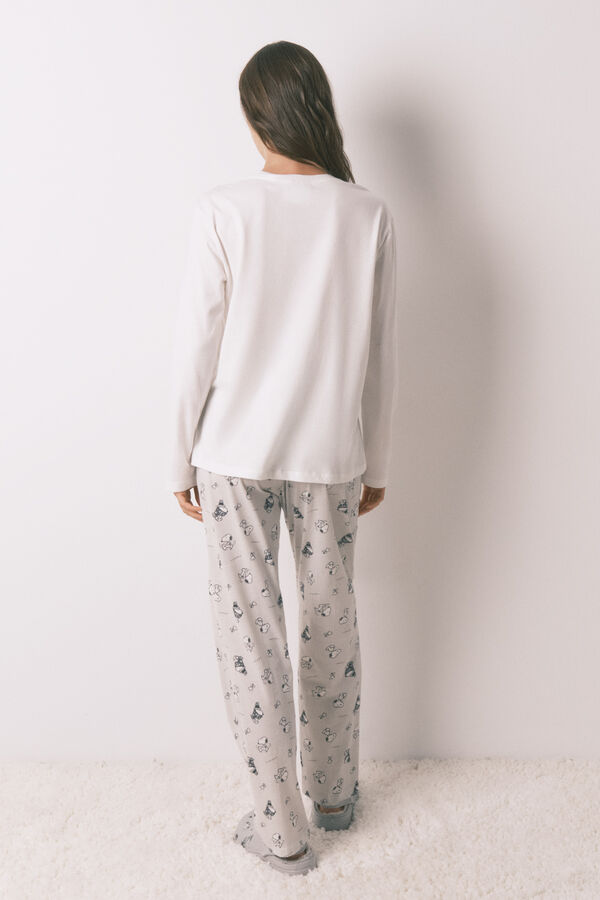 Women'secret Pijama larga de Snoopy 100% algodón blanco